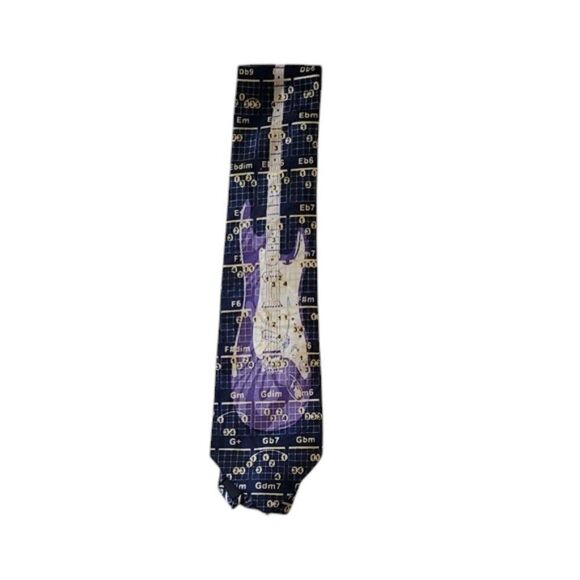 Steven Harris Guitar and Music Chords Pattern Neck Tie 57-58 inches see pics - Picture 7 of 8